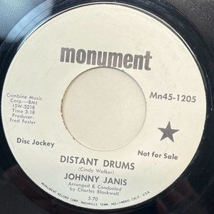 Johnny Janis Distant Drums / Ride Me Donkey 45 Country Promo Monument 1205